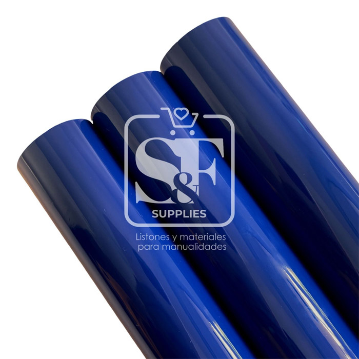 Tramo de Vinil Charol Azul Marino