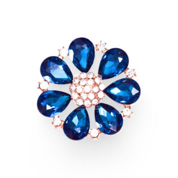 Centro de Flor con Cristales Turquesa Obscuro