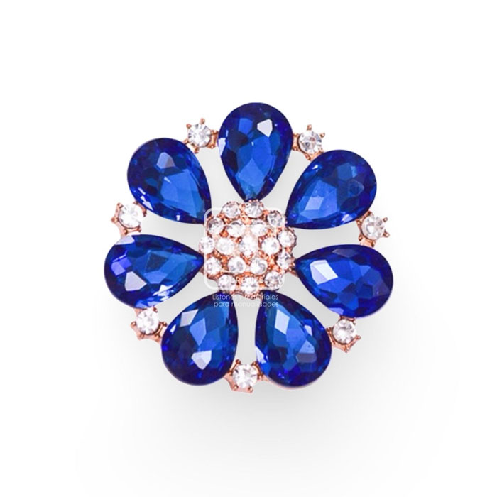 Centro de Flor con Cristales Azules