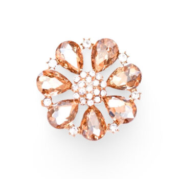 Centro de Flor con Cristales Rose Gold
