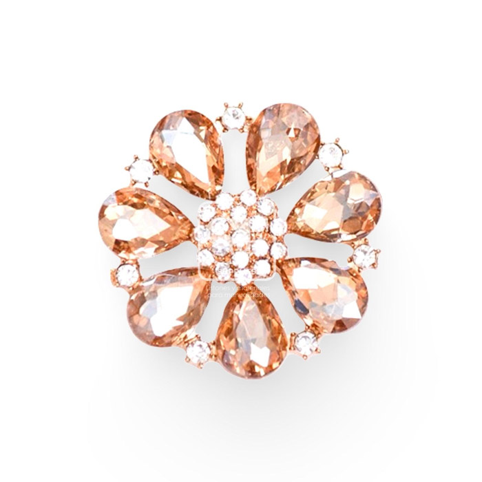 Centro de Flor con Cristales Rose Gold