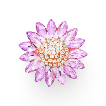 Centro de Girasol con Cristales Lilas