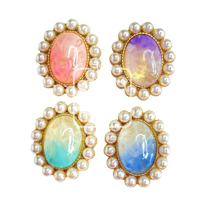 Kit de 4 Centros de Cristales con Perlas