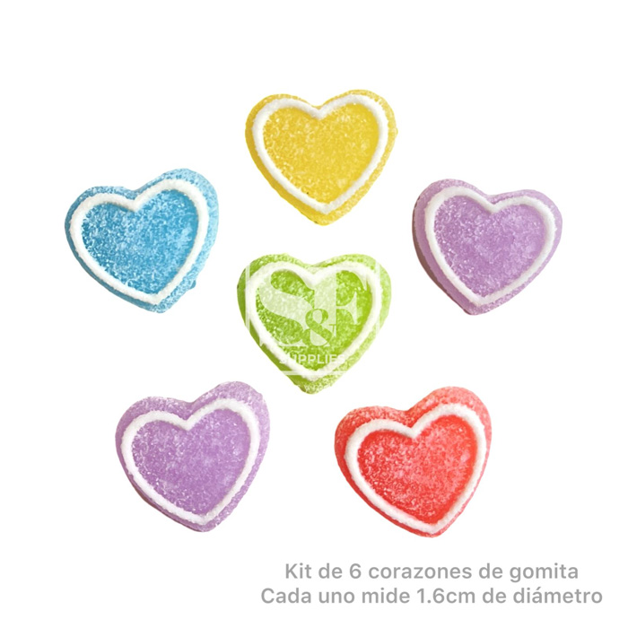 Kit de 6 Corazones de Gomita