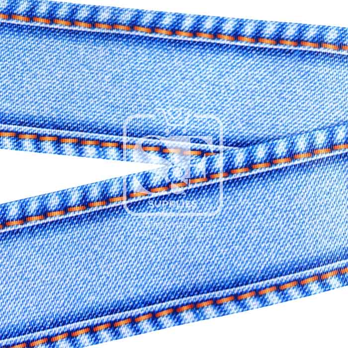 Yarda Estampado 7.5cm Denim Claro