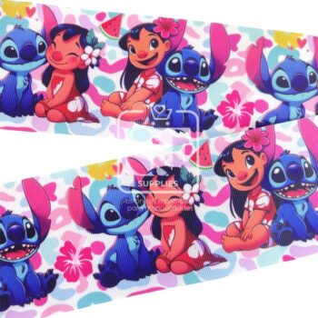 Yarda Estampado 7.5cm Lilo y Stitch Pastel