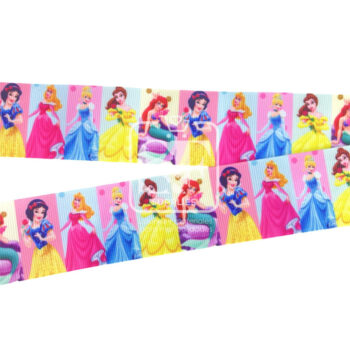 Yarda de Estampado 3.8cm Rectángulos Princesas de Disney