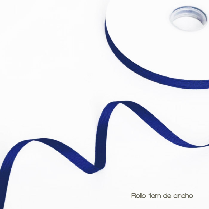 Rollo 100 yardas de Listón 1cm Acordonado Azul Marino