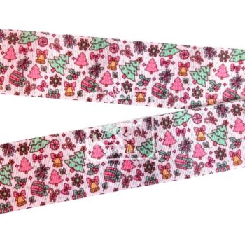 Yarda de Listón Estampado 3.8 Collage Sweet Christmas