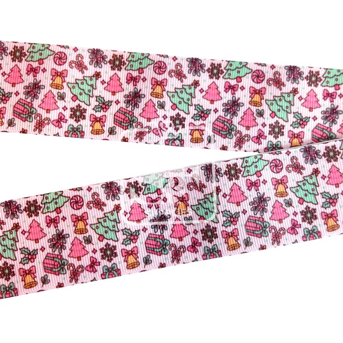 Yarda de Listón Estampado 3.8 Collage Sweet Christmas