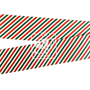 Yarda de Listón Estampado 3.8 Candy Cane