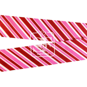 Yarda de Listón Estampado 3.8 Candy Cane Rosa