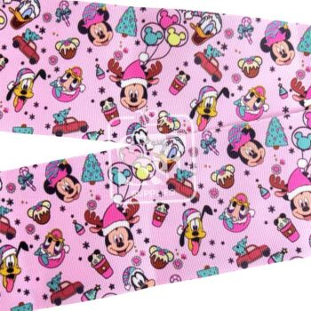 Yarda de Listón Estampado 7.5cm Navidad de Disney