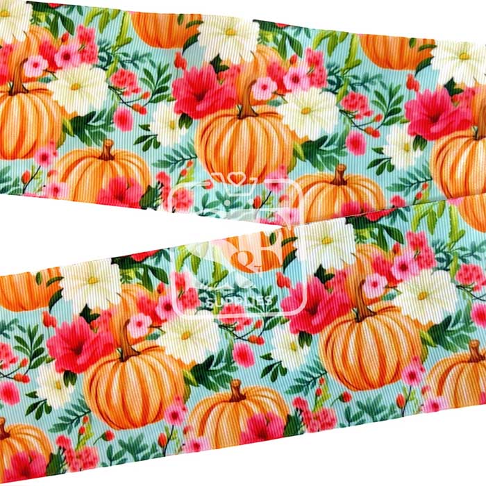 Yarda de Listón Estampado 7.5cm Pumpkin Patch