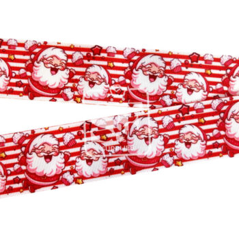 Yarda de Listón Estampado 3.8 Santa Claus Feliz