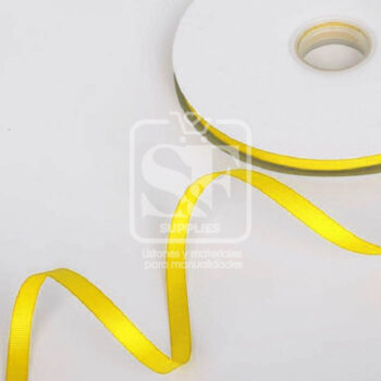 Rollo de Listón 1cm Acordonado Amarillo Canario