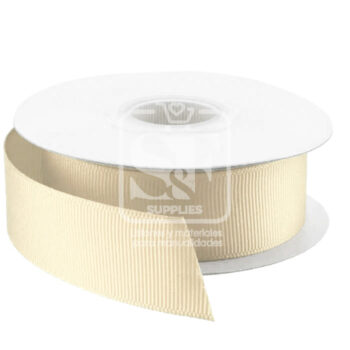 Rollo de Listón 3.8cm Acordonado 25 Yardas Beige