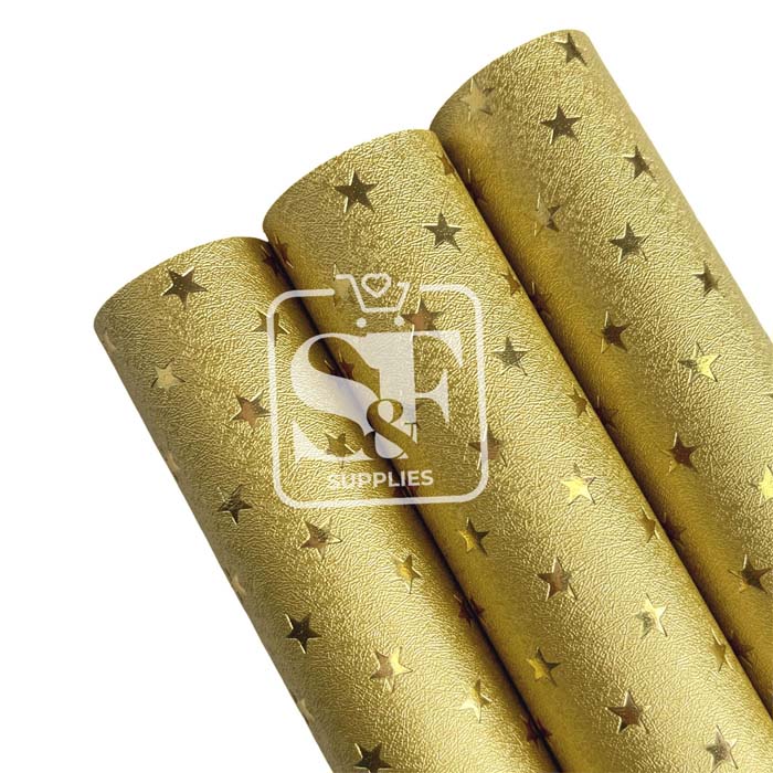 Tramo de Vinil Dorado Estrellas Doradas