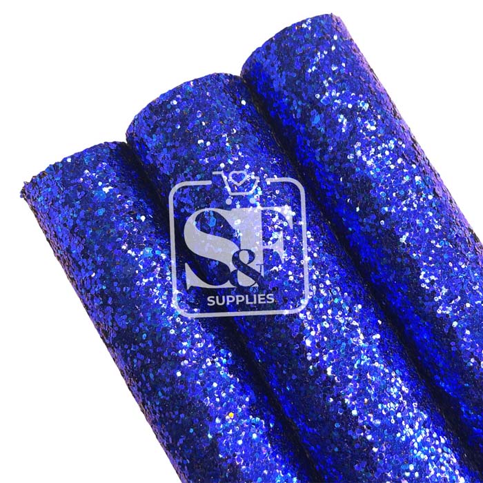 Tramo de Vinil Escarchado Azul Rey