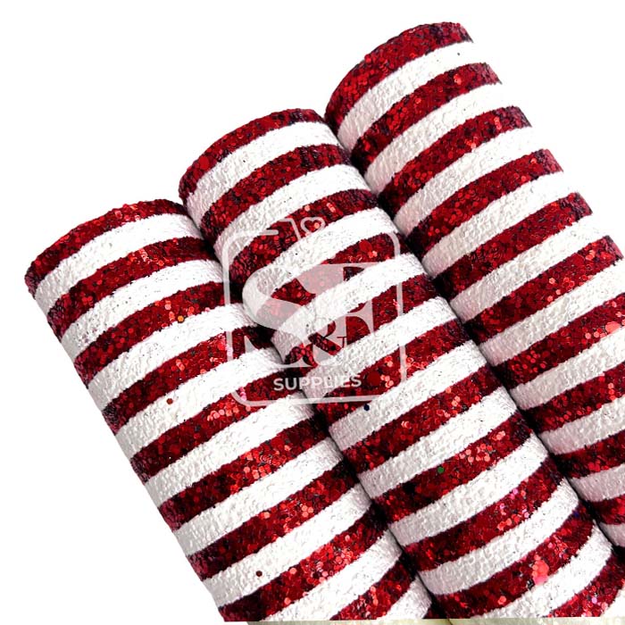 Tramo de Vinil Escarchado Candy Cane