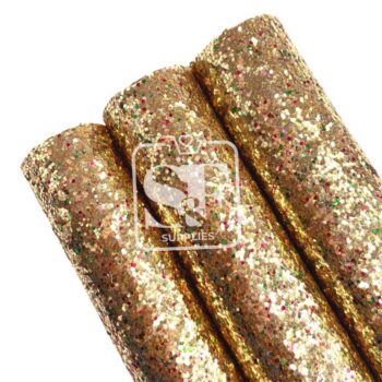 Tramo de Vinil Escarchado Dorado Navidad Delicada