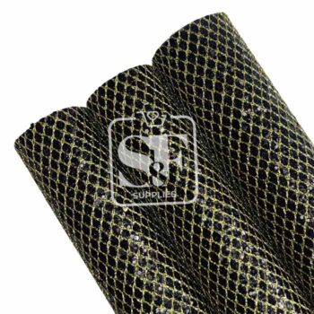 Tramo de Panal Escarcha Negra con hilo Dorado