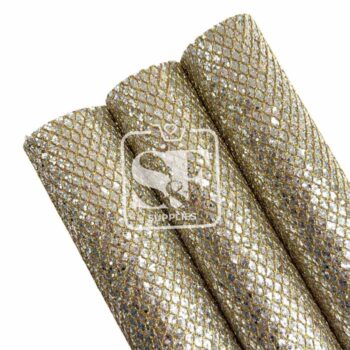 Tramo de Panal Escarcha Plateada con hilo Dorado