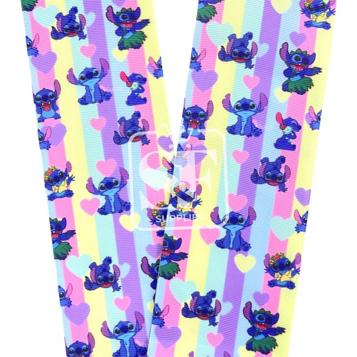 Yarda Estampado 7.5cm Stitch Línes Pastel