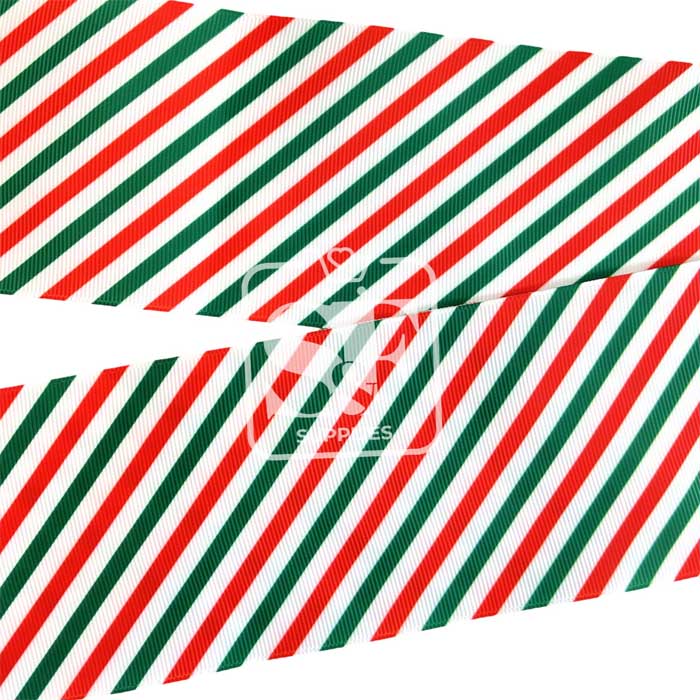 Yarda de Listón Estampado 7.5cm Candy Cane