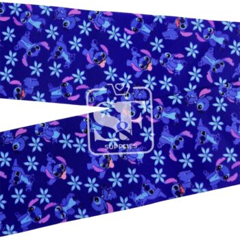 Yarda Estampado 7.5cm Stitch Azul