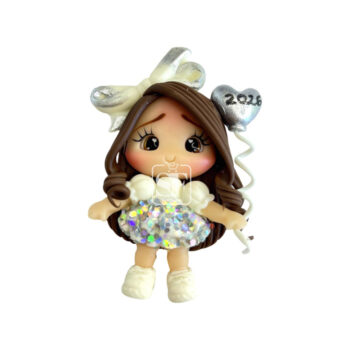 Niña Año Nuevo Plateado