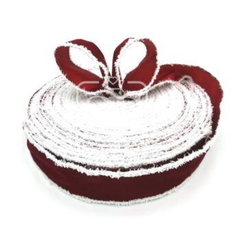 Yarda de Terciopelo 6.3cm Vino orilla nevada