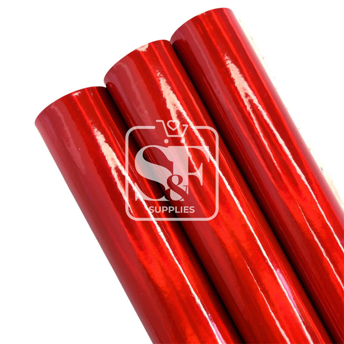 Tramo de Vinil Espejo Tornasol Rojo Intenso