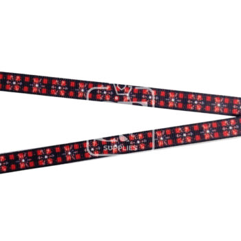 Yarda de Listón 1cm Estampado Escocés Copo de Nieve