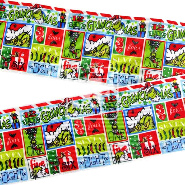 Yarda de Estampado 7.5cm Grinchmas Fun