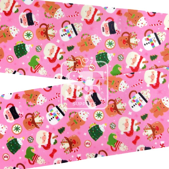 Yarda de Estampado 7.5cm Tazas Navideñas