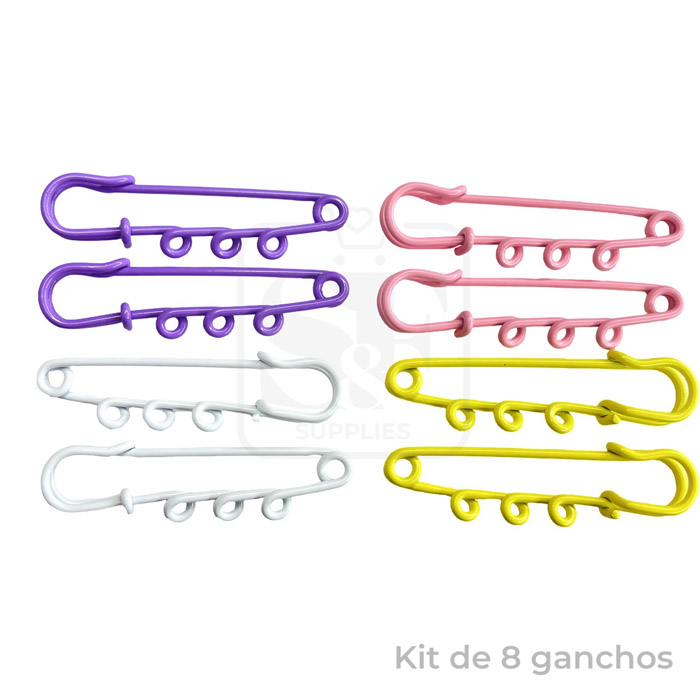 Kit de 8 Ganchos Pastel Para Dijes