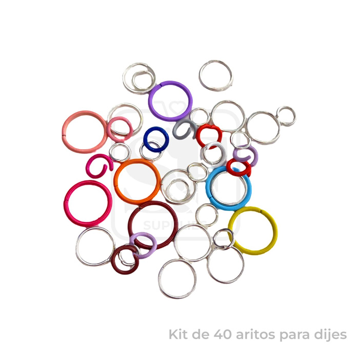 Kit de 40 Aritos Para Dijes