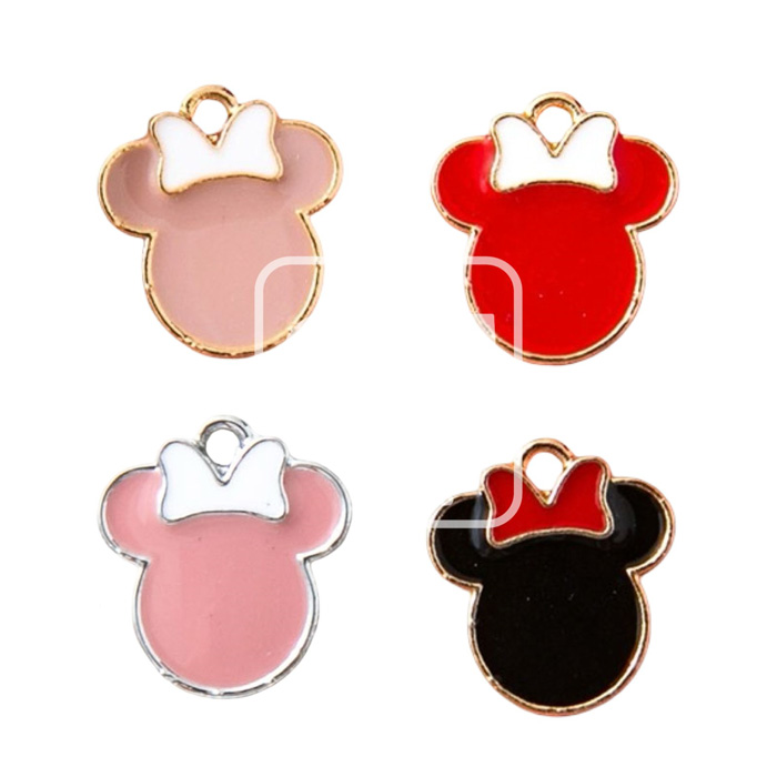 Set de 4 dijes Esmaltados Silueta Minnie