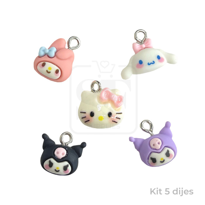 Set de 5 dijes de Sanrio