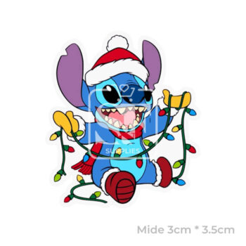 Resina Plana Stitch Luces Navideñas