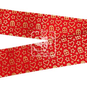 Yarda de Listón 3.8 Rojo - Holograma Regalos Dorados