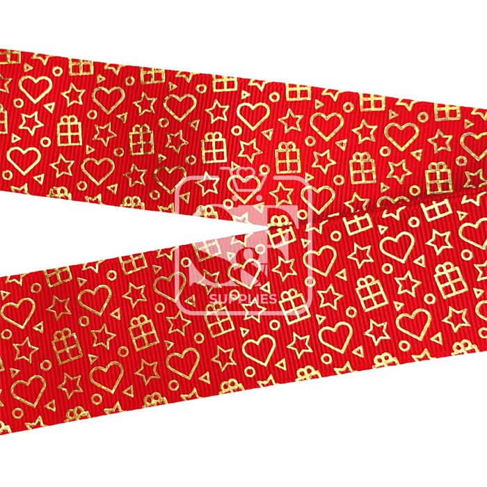 Yarda de Listón 3.8 Rojo - Holograma Regalos Dorados