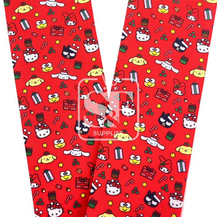 Yarda de Estampado 7.5cm Rojo Sanrio Navideño