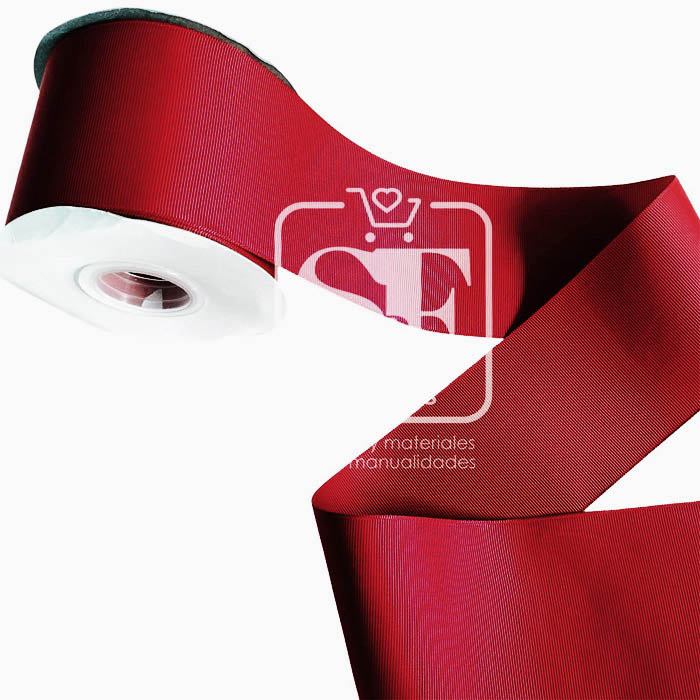 Rollo de Listón 7.5cm Acordonado Rojo Escarlata