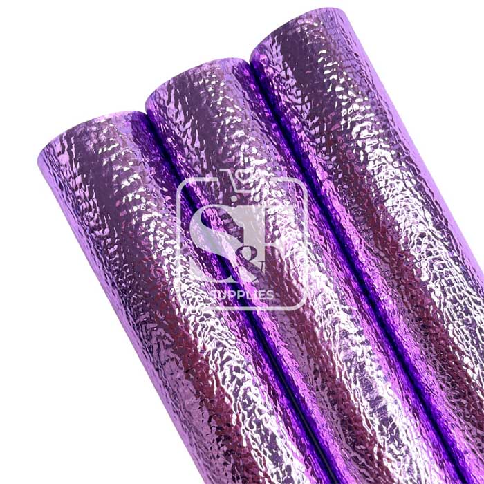 Tramo de Vinil Litchi Metálico Lila
