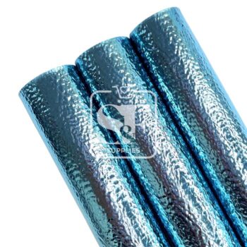 Tramo de Vinil Litchi Metálico Turquesa