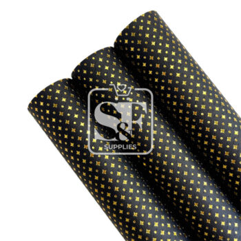 Tramo de Vinil Negro Destellos Dorados