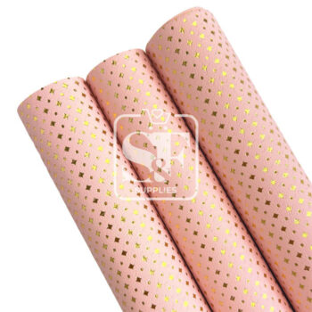 Tramo de Vinil Rosa Destellos Dorados