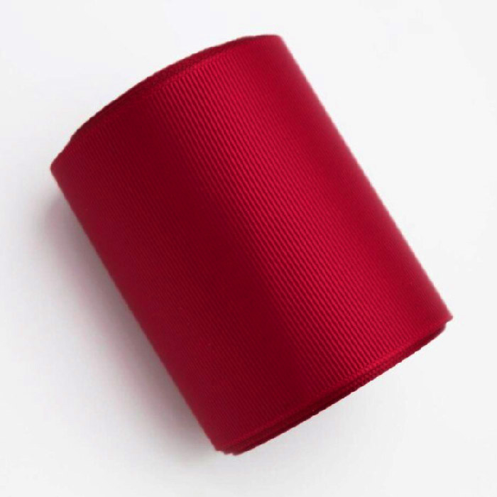 Yarda de Listón Acordonado 7.5cm Rojo Escarlata